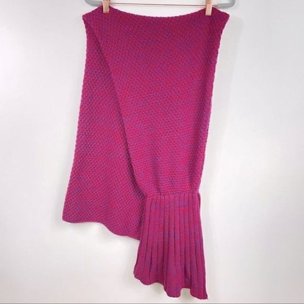 MERMAID crotchet tail blanket pink one size